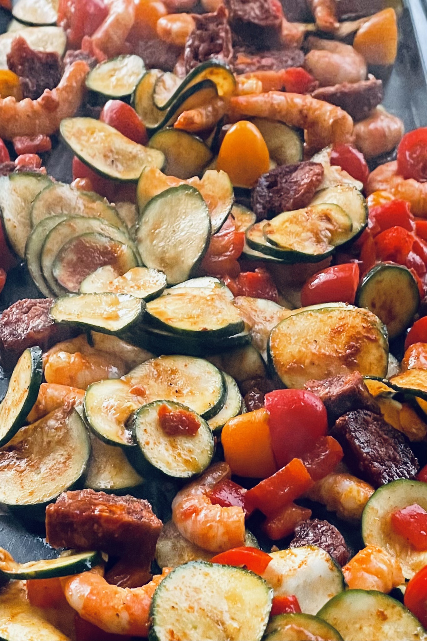 Plancha crevettes chorizo et courgettes : recette facile et rapide